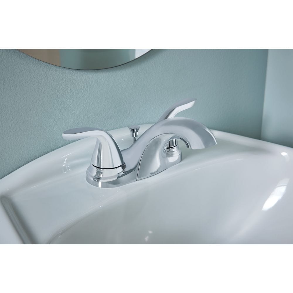 Adler 2 Handle 4-inch Centerset Bathroom Sink Faucet/Tap in Chrome (Drain and Valve Included)