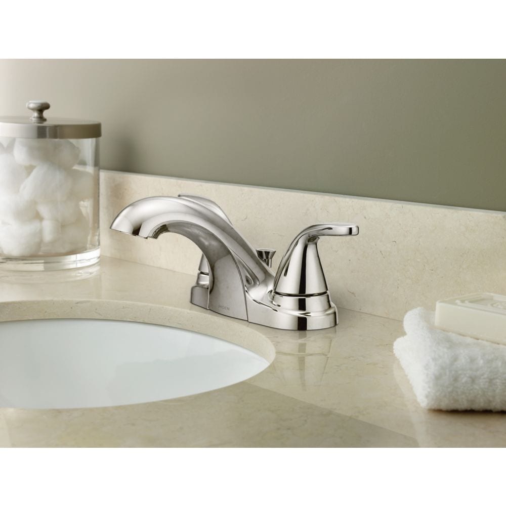 Adler 2 Handle 4-inch Centerset Bathroom Sink Faucet/Tap in Chrome (Drain and Valve Included)
