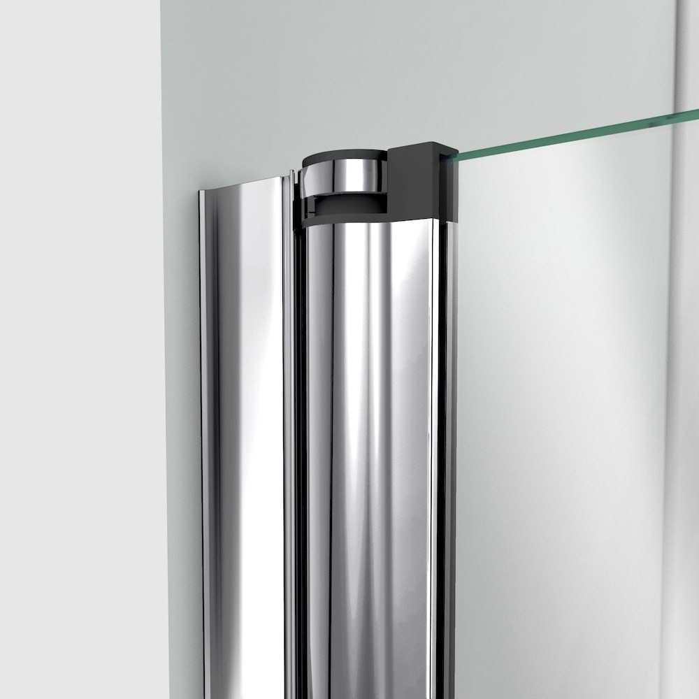Aqua Swing 34 in. W x 58 in. H Frameless Pivot Bathtub Door in Chrome with Clear Tempered Glass