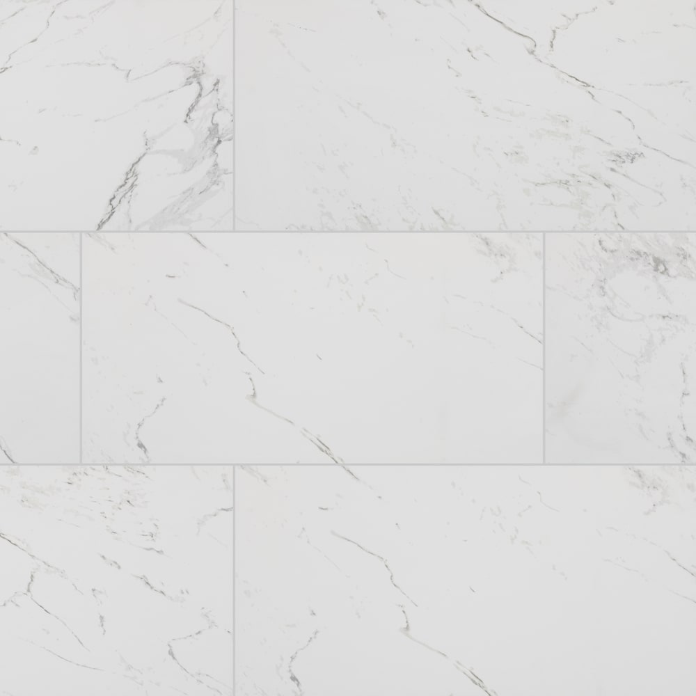Pietra Carrara 12-inch x 24-inch Glazed Porcelain Floor and Wall Tile (16 sq. ft. / case)