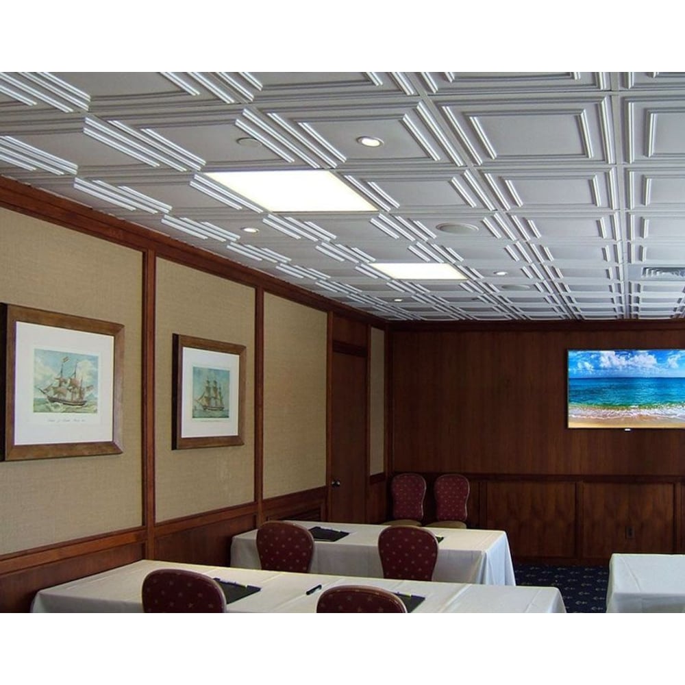 Panneau de plafond Cambridge White de 2 pieds x 4 pieds