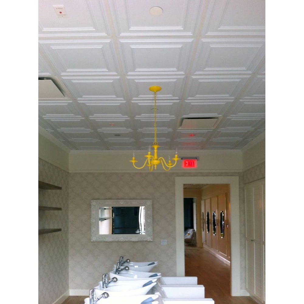 Panneau de plafond Cambridge White de 2 pieds x 4 pieds