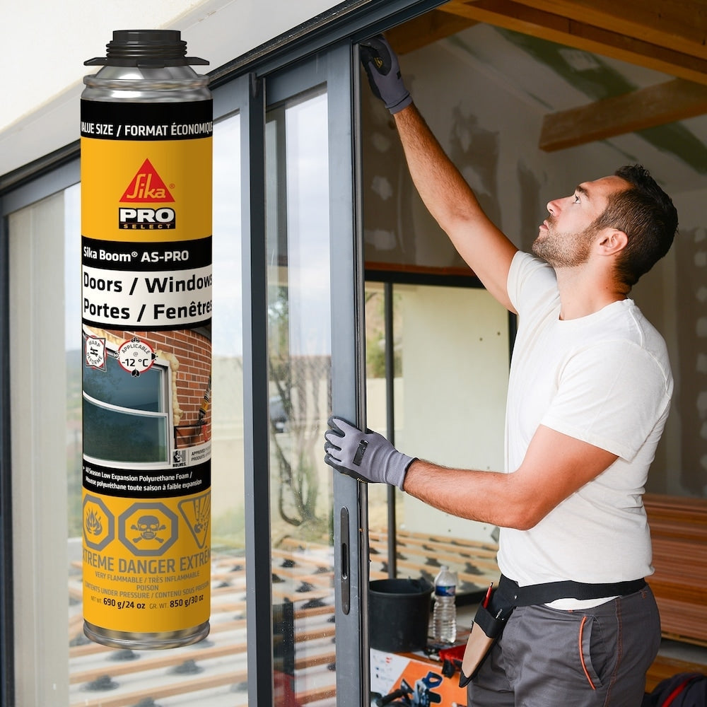 Sika Boom AS-PRO, 30 oz Spray Foam for Doors and Windows Insulation Gun-Grade Polyurethane Foam 850g