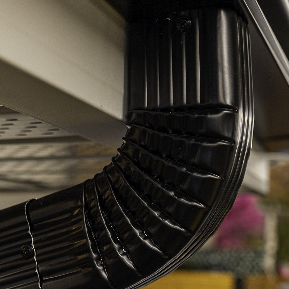 3-inch W x 3-inch D Aluminum Gutter (Eavestrough) Square Downspout Elbow in Black