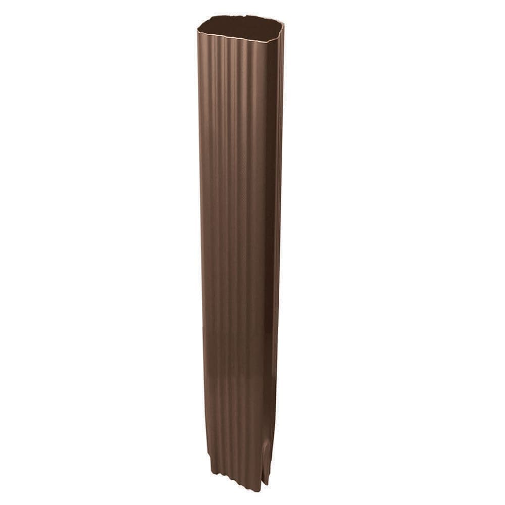 10 ft. L x 3-inch W x 3-inch H Aluminum Square Gutter (Eavestrough) Downspout in Brown