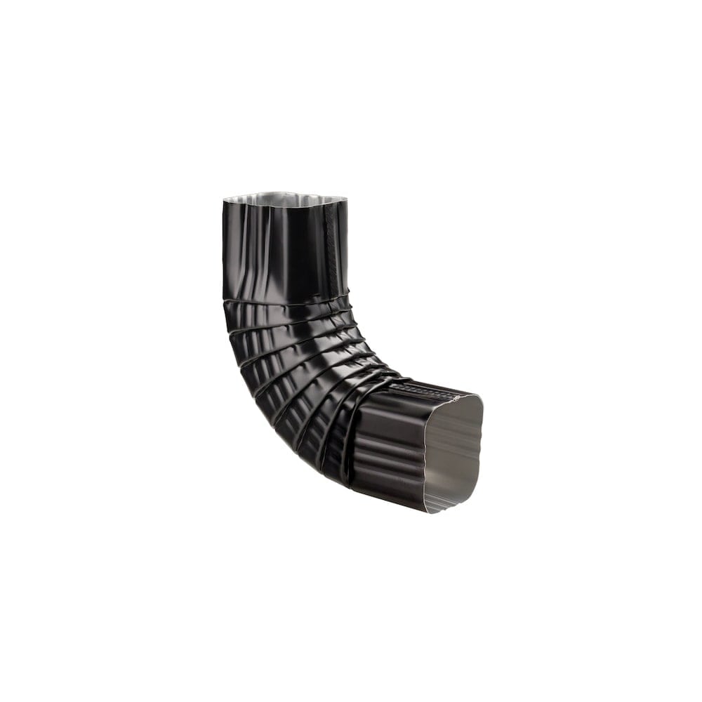 3-inch W x 3-inch D Aluminum Gutter (Eavestrough) Square Downspout Elbow in Black