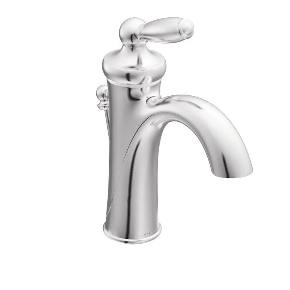 Robinet de lavabo de salle de bain à poignée unique Brantford de 4 pouces avec plaque de pont en chrome (vidange et valve incluses)
