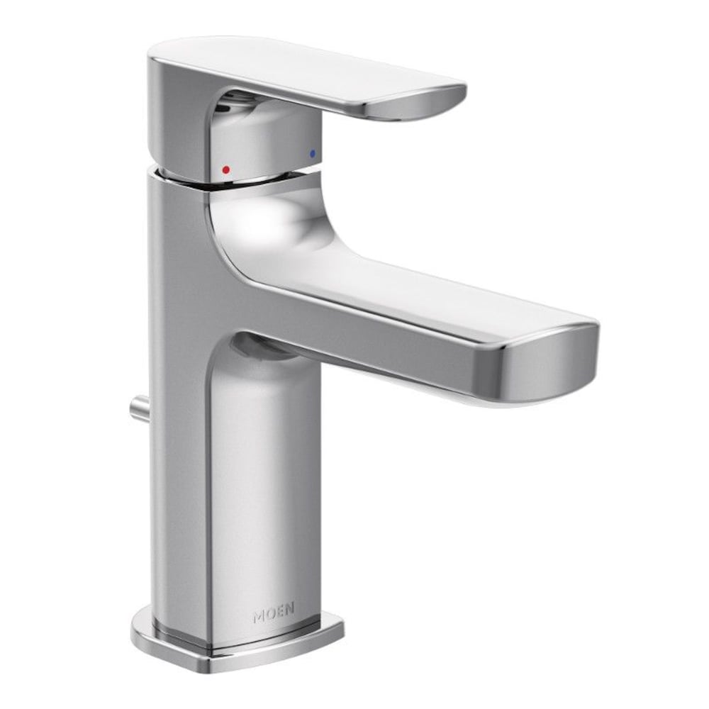 Robinet de lavabo de salle de bain à poignée unique Rizon en chrome (vidange et valve incluses)