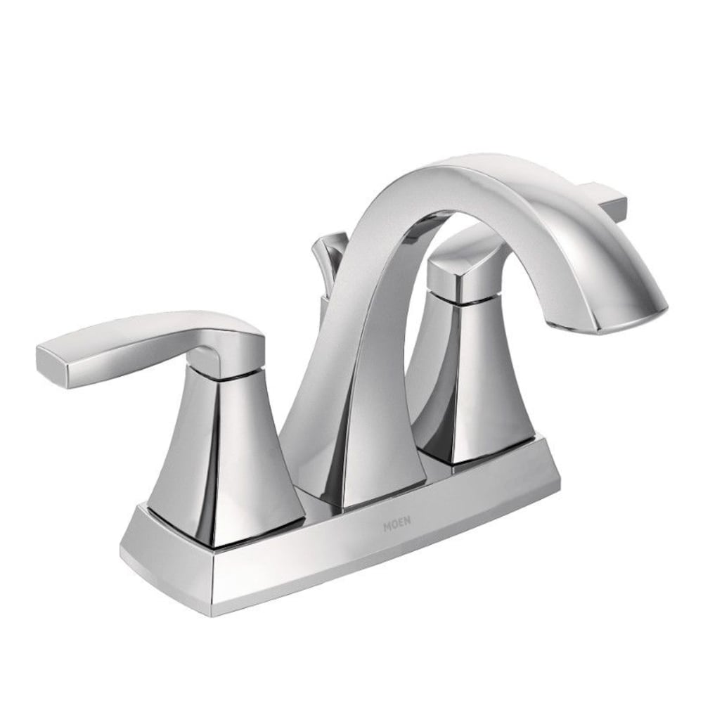 Robinet de lavabo de salle de bain Voss à 2 poignées de 4 pouces en chrome (vidange et valve incluses)