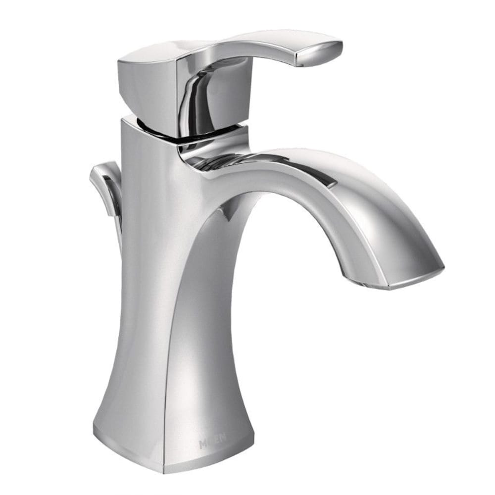 Robinet de lavabo de salle de bain Voss à poignée unique de 4 pouces avec plaque de pont en chrome (vidange et valve incluses)