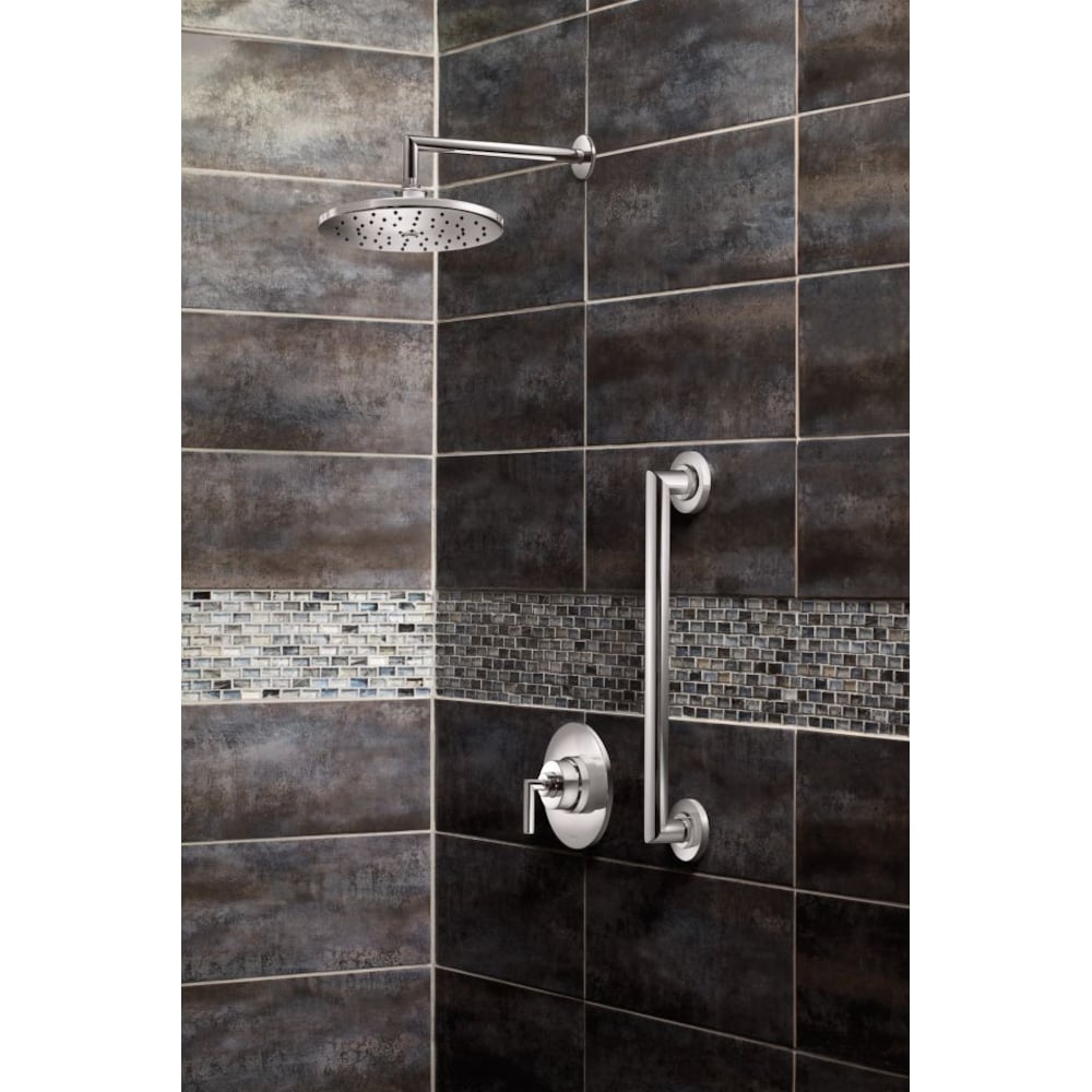 Arris Posi-Temp Single-Handle 1-Spray Bathtub Shower Faucet Trim Kit with Rain Shower Head in Chrome (Valve Not Included)