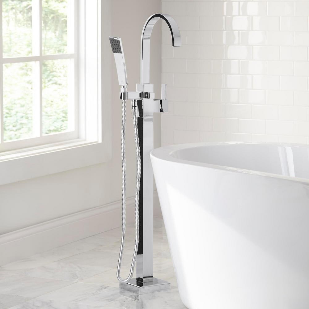 Robinet de baignoire à poignée unique et douche à main Farrington en chrome