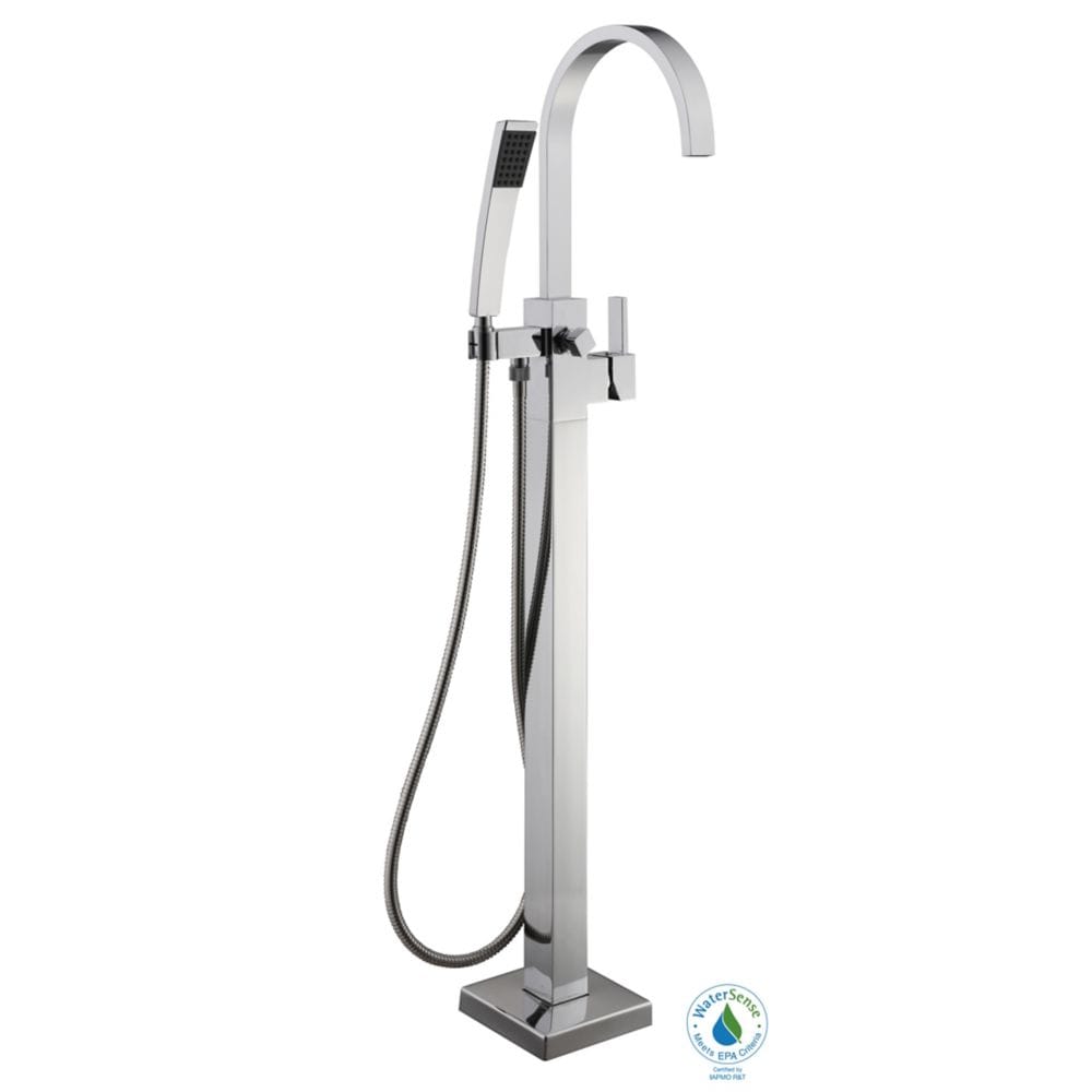 Robinet de baignoire à poignée unique et douche à main Farrington en chrome