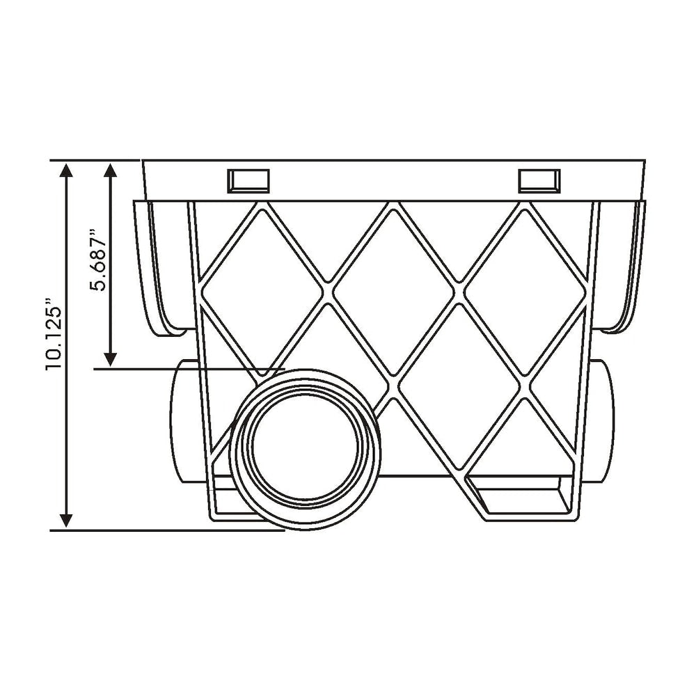13.5 in. Storm Drain Channel series Slim Inline Catch Basin with Stainless Steel Grate