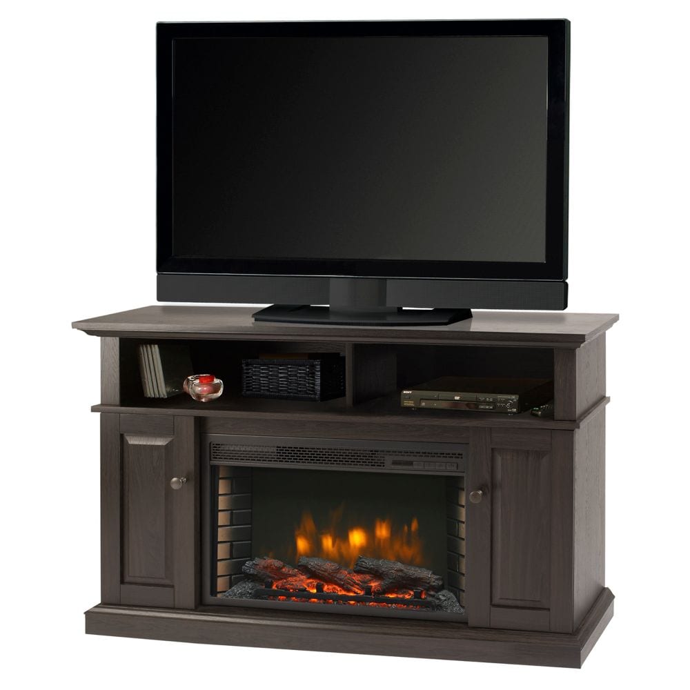 Delaney 48-inch Freestanding Electric Fireplace TV Stand in Rustic Brown