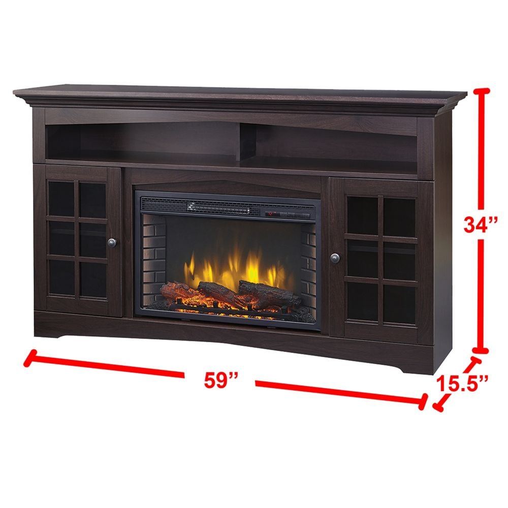 Huntley 59-inch Freestanding Electric Fireplace TV Stand in Espresso