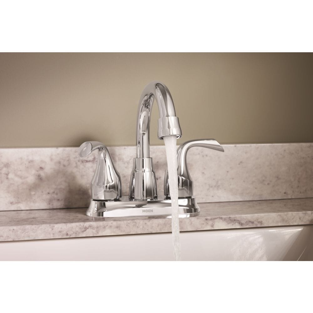 Robinet de lavabo de salle de bain central à 2 poignées Idora de 4 pouces en chrome (vidange et valve incluses)