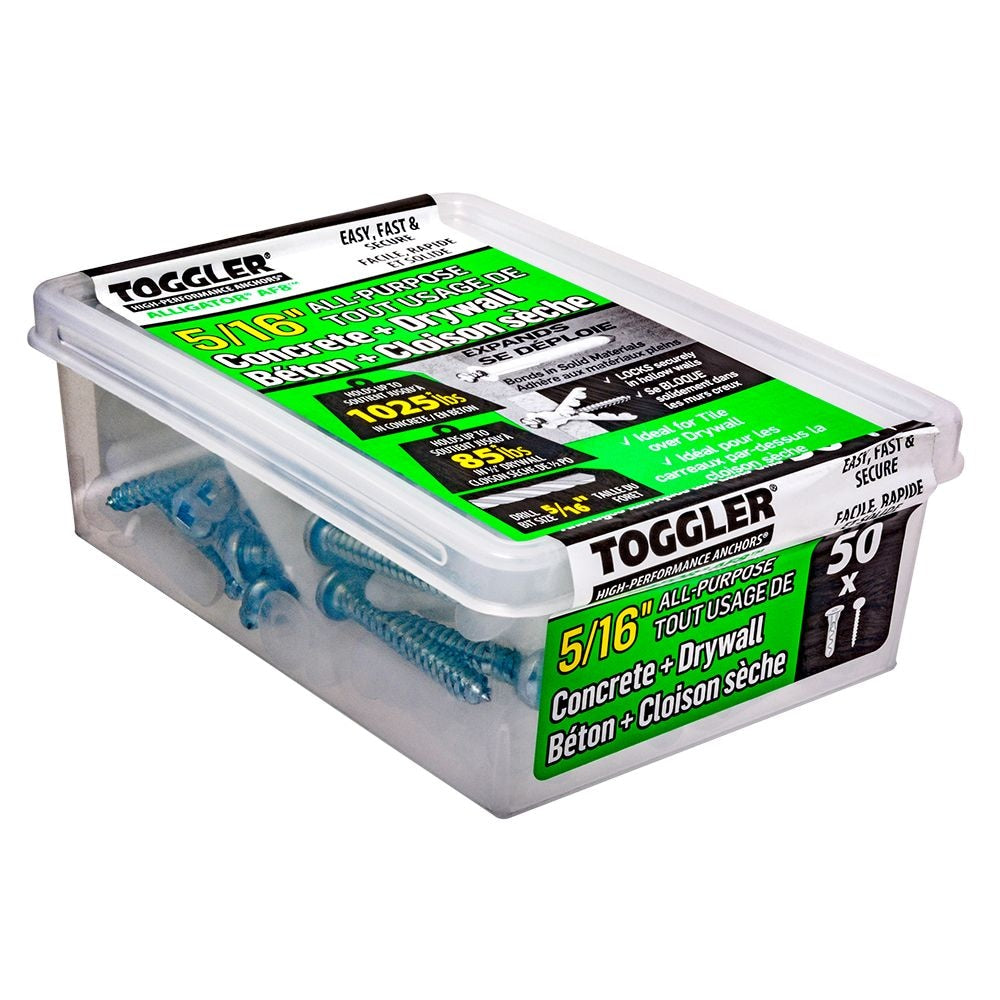 AlligatorÂ® 5/16-in All-Purpose Anchors with Screws, 50pcs