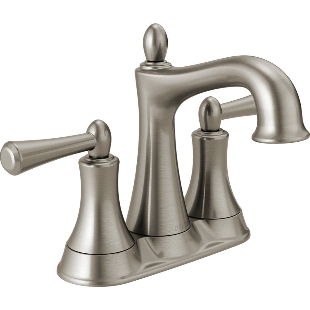 Robinet de lavabo de salle de bain à 2 poignées Rila en nickel brossé
