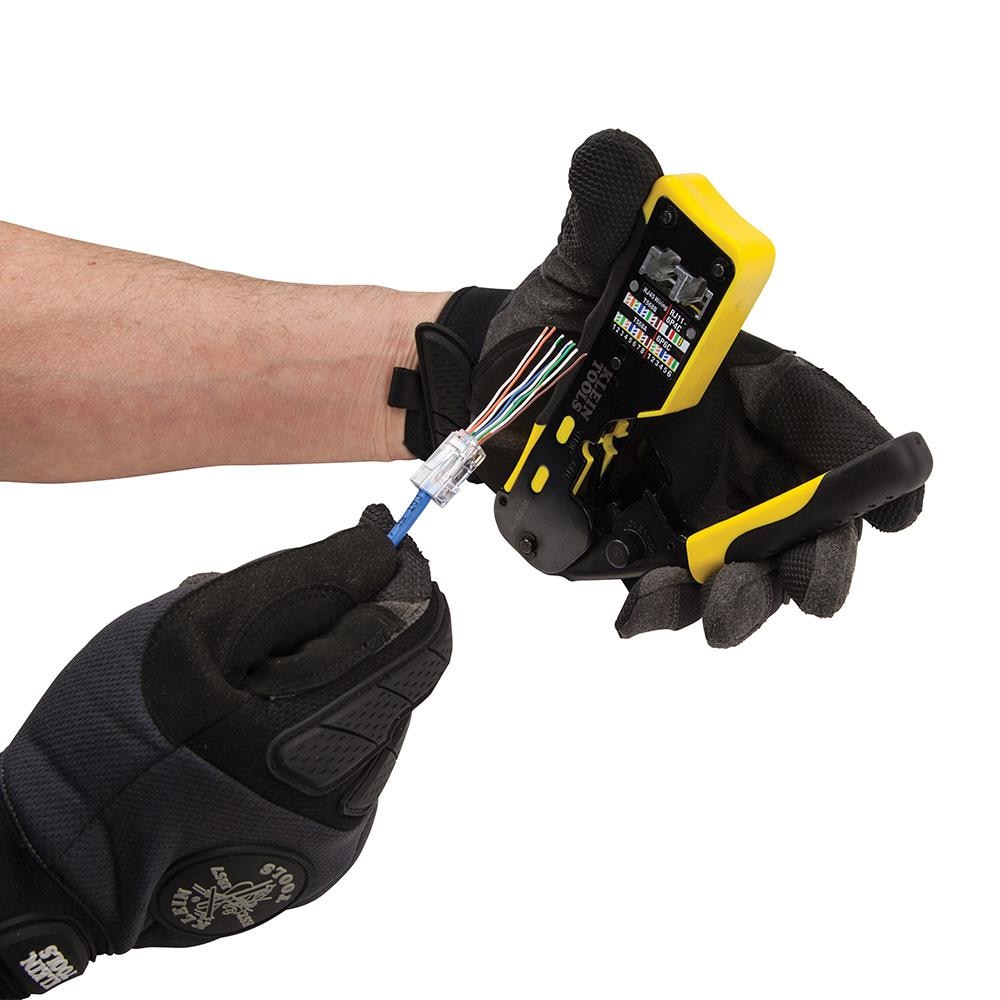 Ratcheting Cable Crimper / Stripper / Cutter, for Pass-Thru
