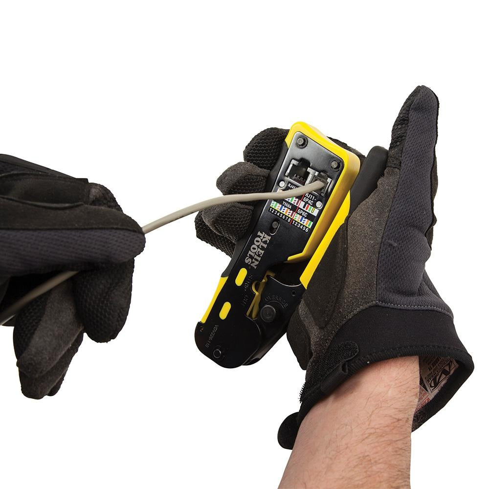 Ratcheting Cable Crimper / Stripper / Cutter, for Pass-Thru