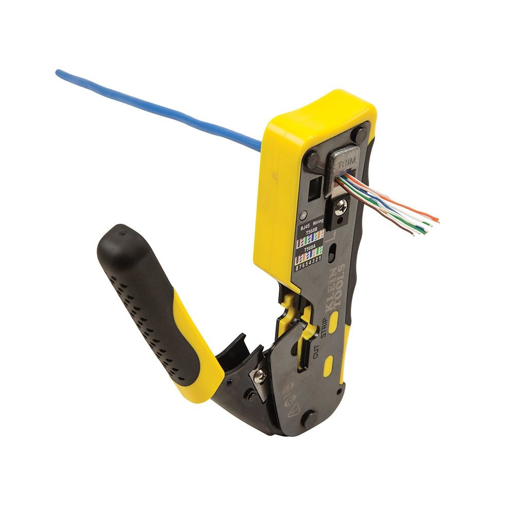 Ratcheting Cable Crimper / Stripper / Cutter, for Pass-Thru