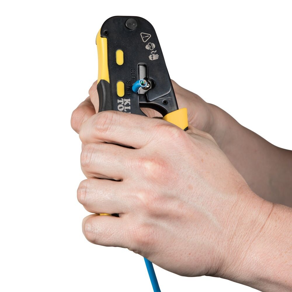 Ratcheting Cable Crimper / Stripper / Cutter, for Pass-Thru