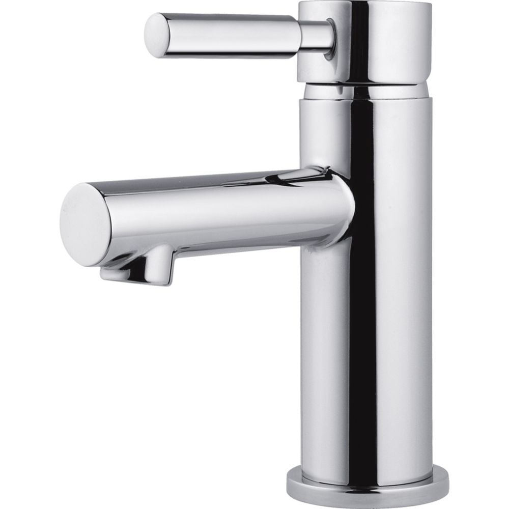 Robinet de lavabo de salle de bain à poignée unique et trou unique Struct à débit standard, montage sur pont, en chrome