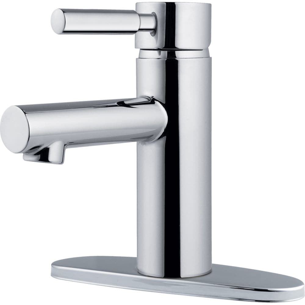Robinet de lavabo de salle de bain à poignée unique et trou unique Struct à débit standard, montage sur pont, en chrome