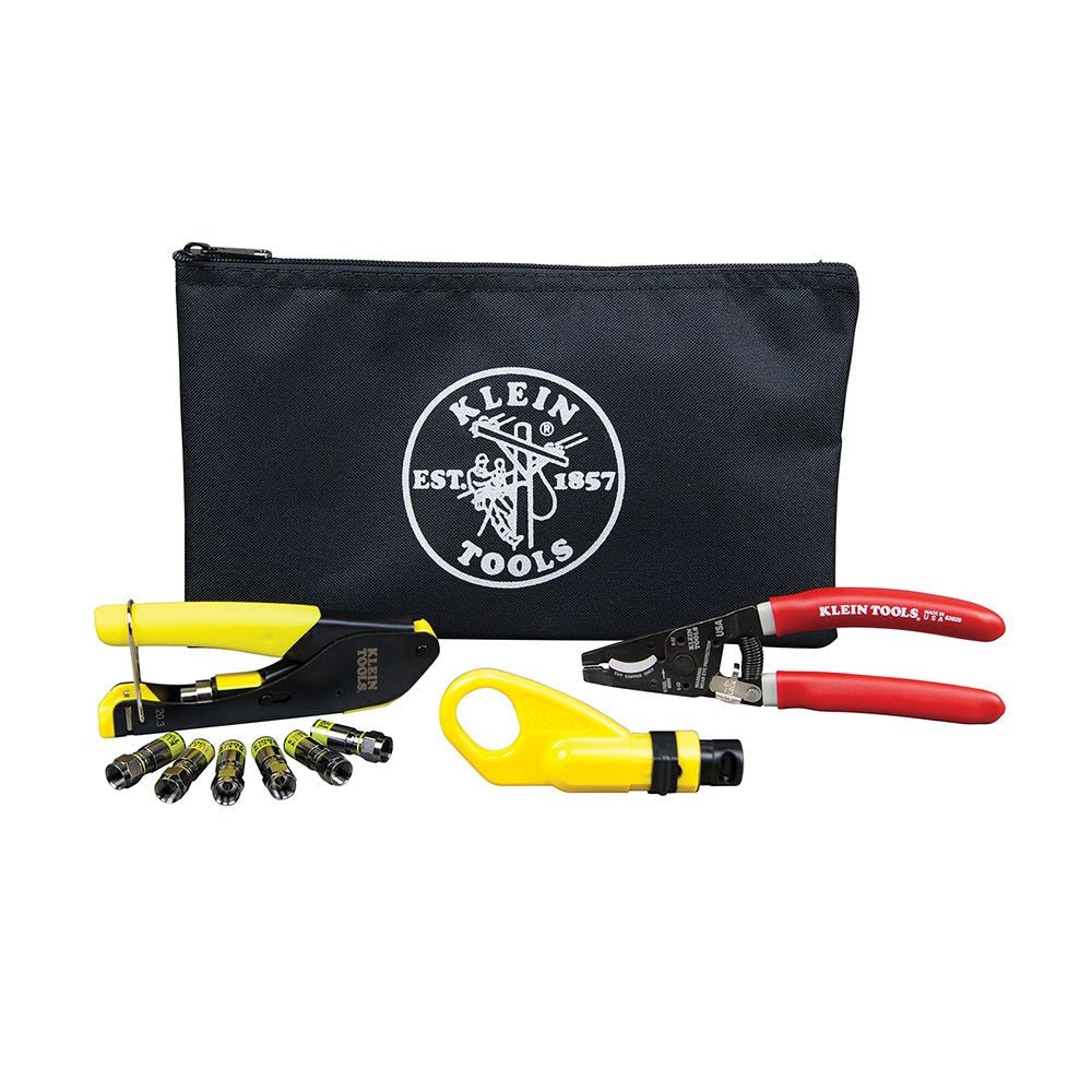 Kit d'installation de câble coaxial avec pochette zippée