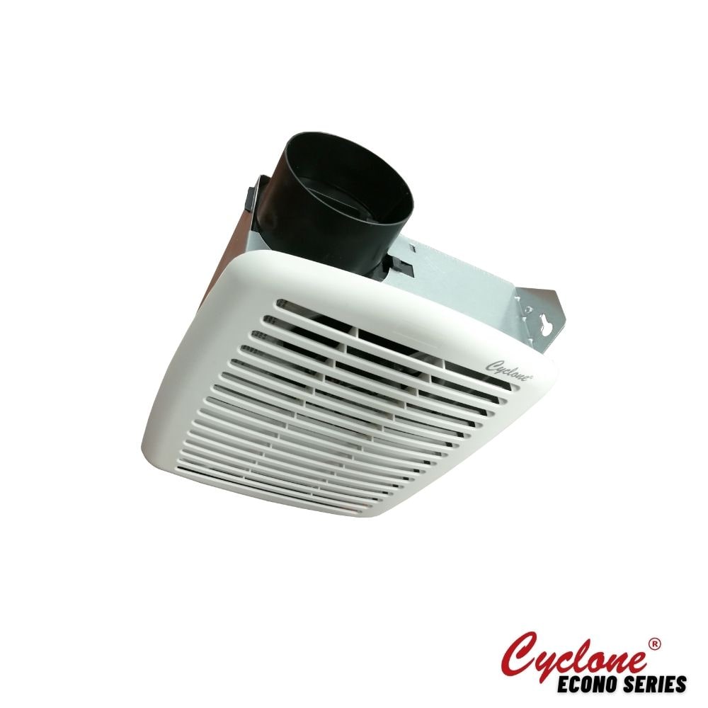 Hustone bath fan, 50 CFM, 3.5 sones, 3" collar, space saving bath fan