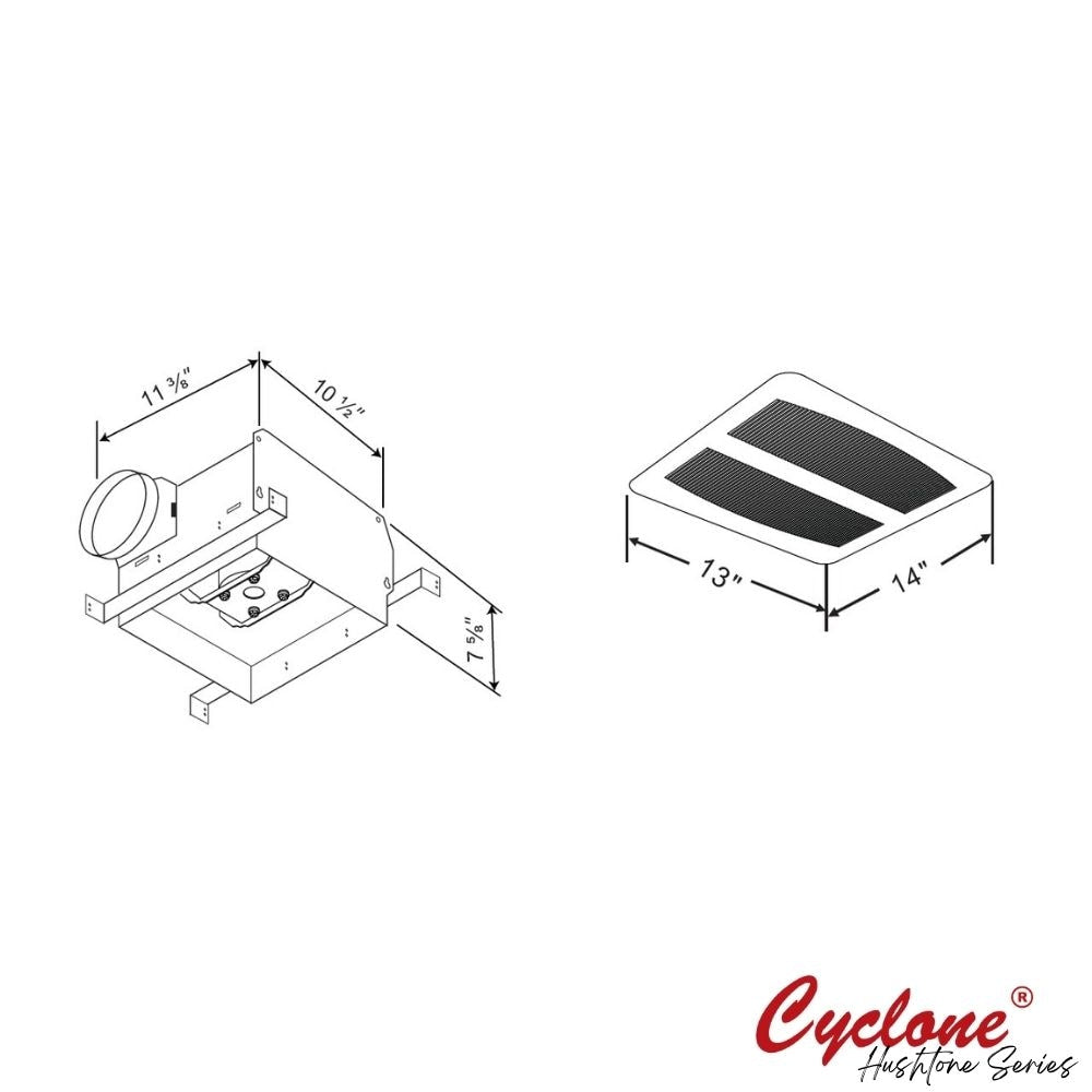 Cyclone Cyclone HushTone, 80 CFM, 0.4 sones Quiet Bathroom Fan, (for rooms <75 sq. ft.) with Humidity Sensor and LED light, ENERGY STAR CERTIFIED