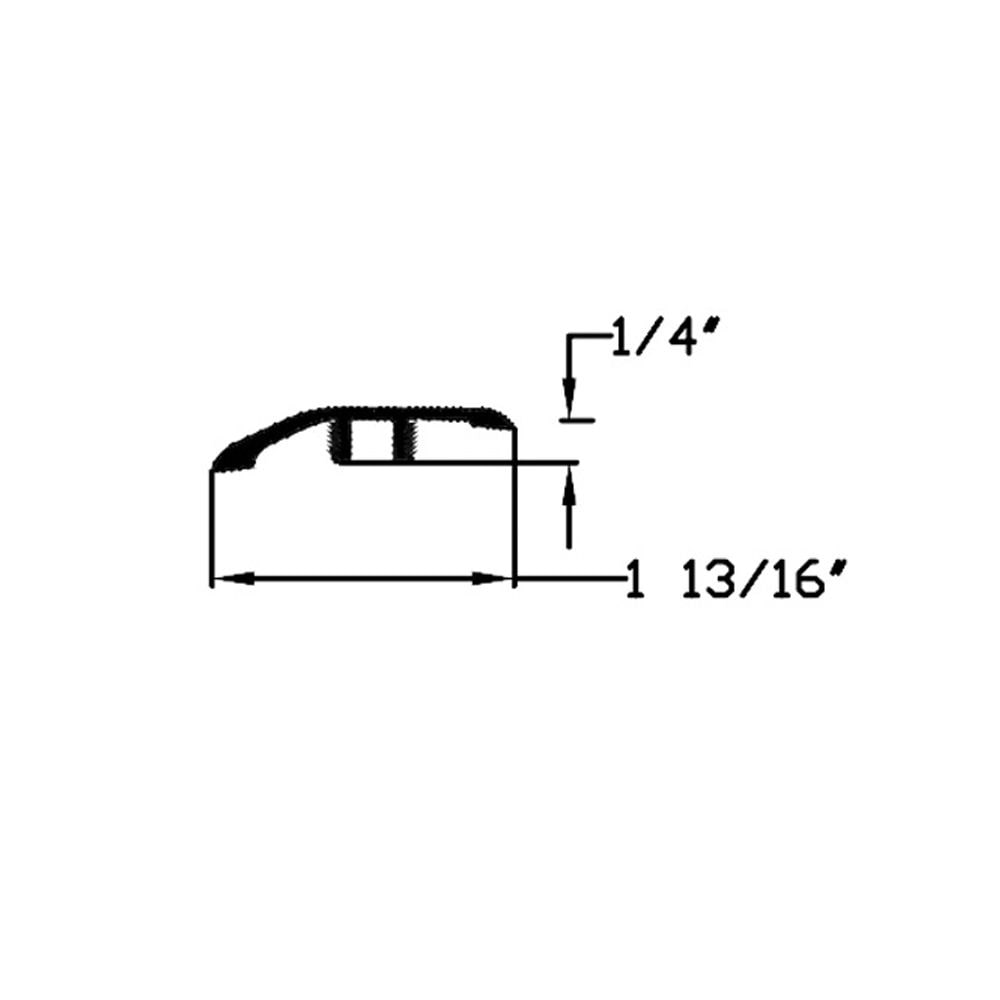 Choice Oak 1/3-inch Thick x 1-13/16-inch Wide x 72-inch Length Vinyl Reducer Molding