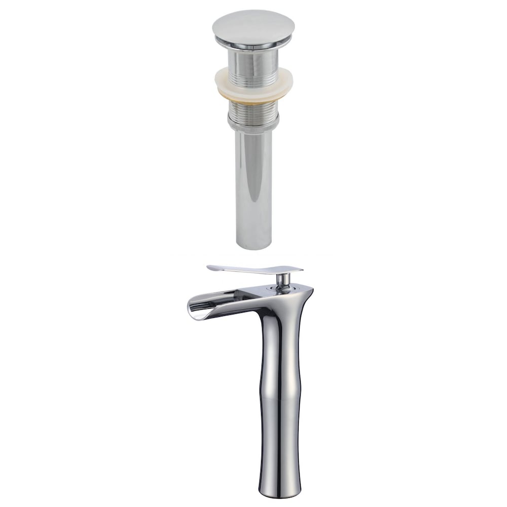 Deck Mount CUPC Approved Stainless Steel Faucet Set In Chrome Color - Drain Incl. AI-23442