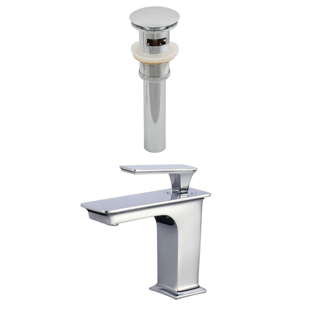 1 Hole CUPC Approved Stainless Steel Faucet Set In Chrome Color - Overflow Drain Incl. AI-23443