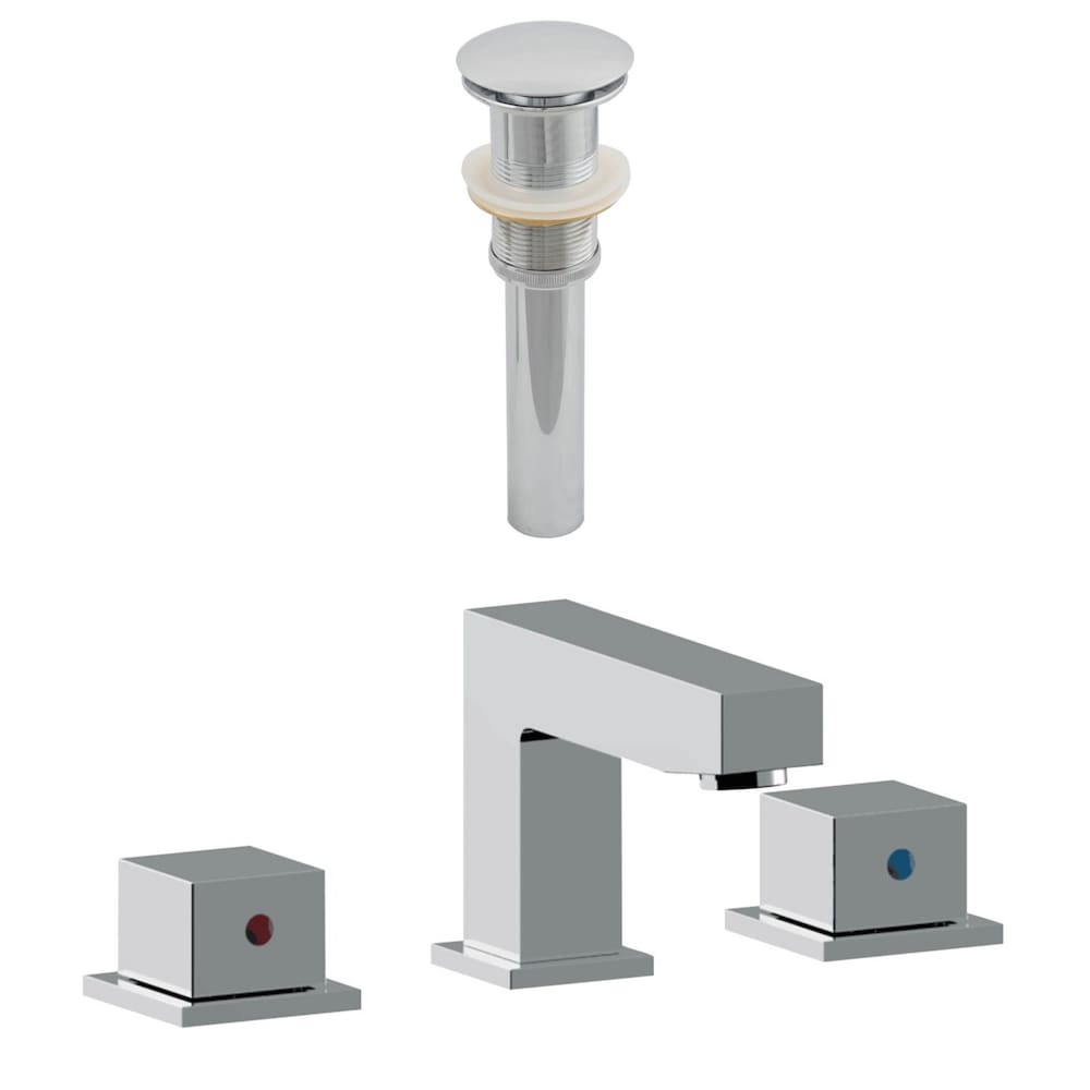 3H8-in. CUPC Approved Stainless Steel Faucet Set In Chrome Color - Drain Incl. AI-23446