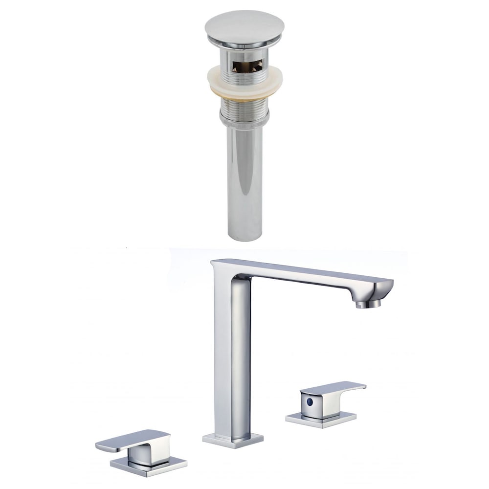 Ensemble de robinetterie en acier inoxydable de 3 po et 8 po, homologué CUPC, couleur chrome - Drain de trop-plein inclus. AI-23447