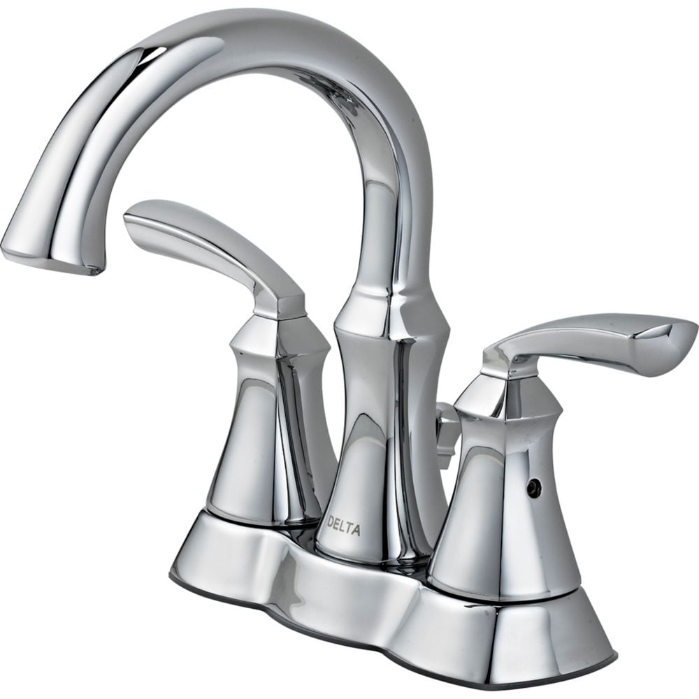 Mandara Two Handle Lever Centerset High Arc Bathroom Sink Faucet Deck Mount Standard Flow Chrome
