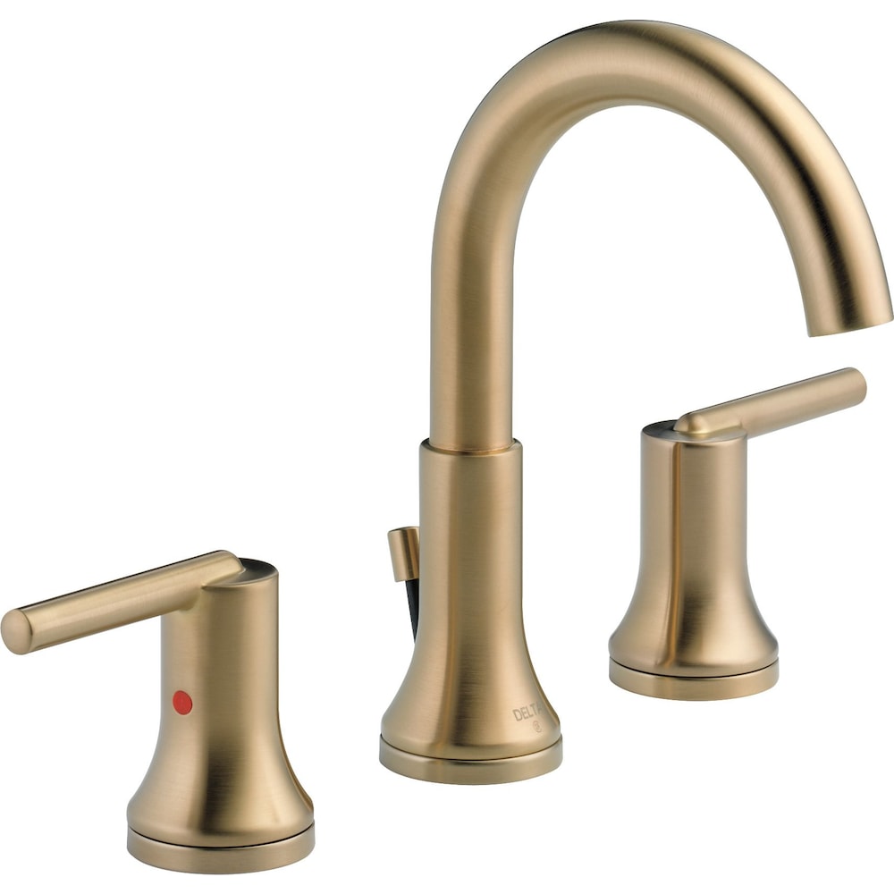 Robinet de lavabo de salle de bain à deux poignées Trinsic à débit d'eau standard avec poussoir en métal doré