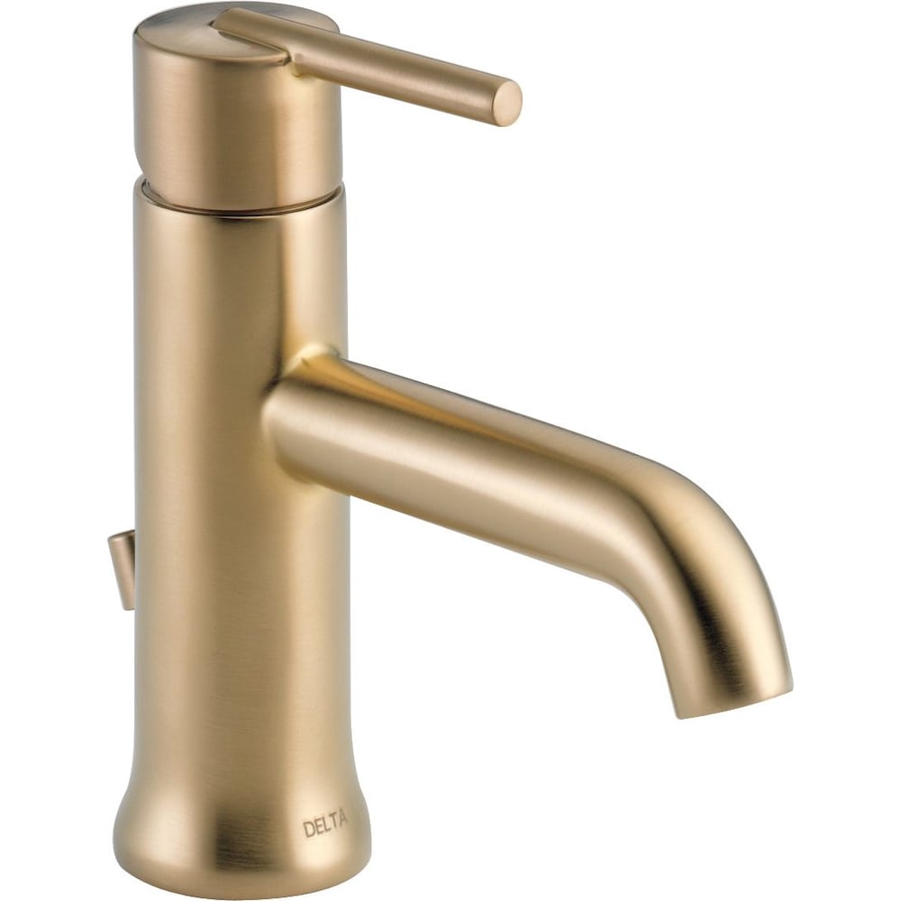 Robinet de lavabo de salle de bain à poignée unique à trou unique Trinsic à montage sur pont, débit standard, pop-up en métal doré