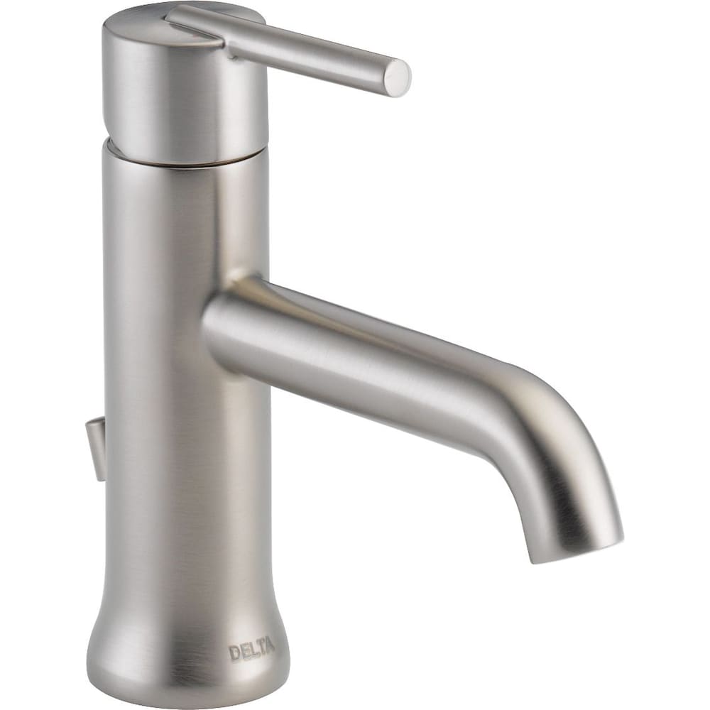 Robinet de lavabo de salle de bain à poignée unique à trou unique Trinsic à montage sur pont, débit standard, pop-up en métal en acier inoxydable