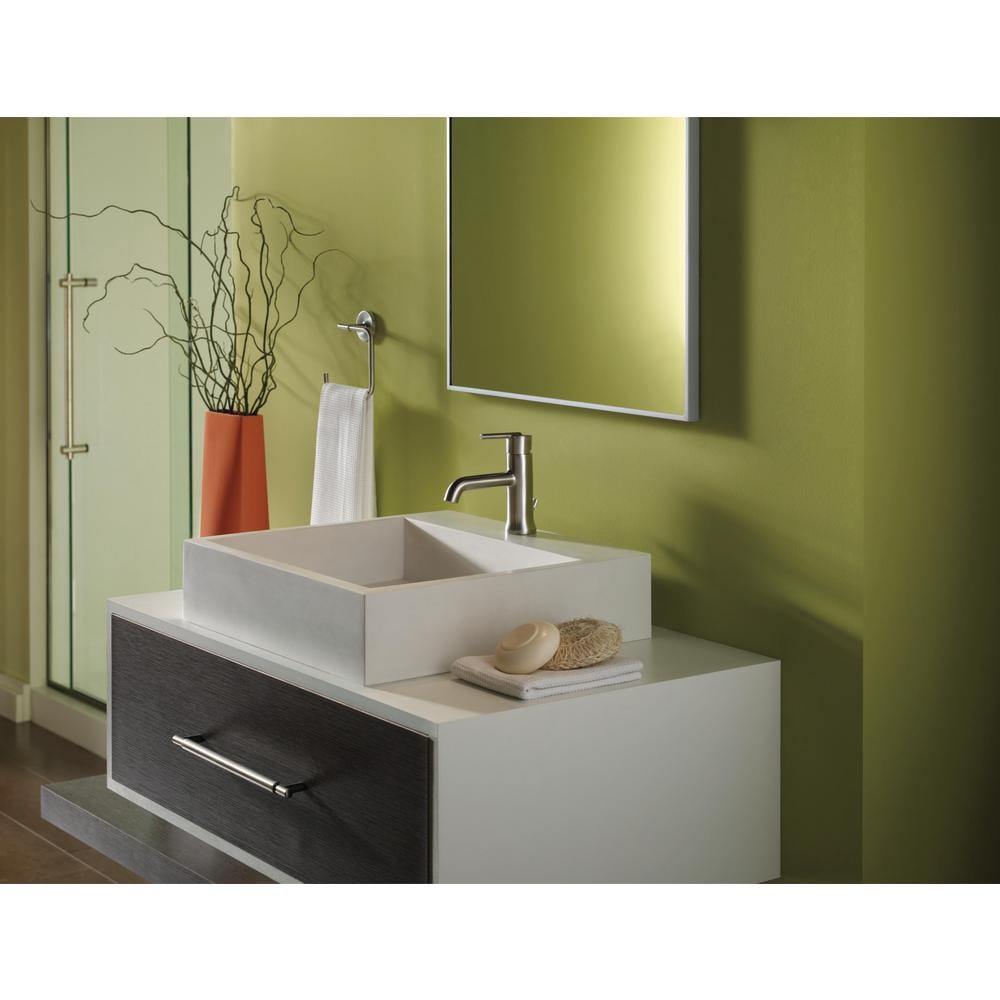 Robinet de lavabo de salle de bain à poignée unique à trou unique Trinsic à montage sur pont, débit standard, pop-up en métal en acier inoxydable
