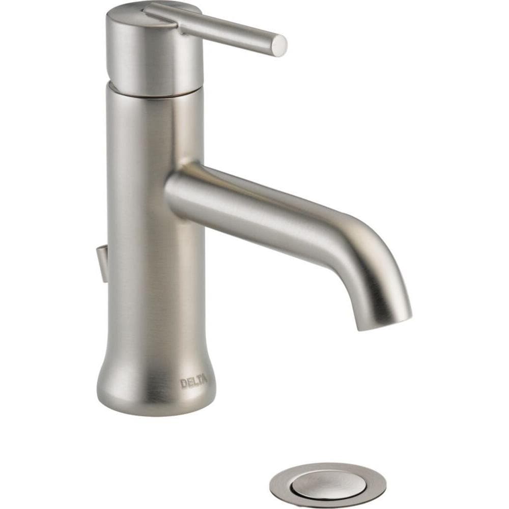 Robinet de lavabo de salle de bain à poignée unique à trou unique Trinsic à montage sur pont, débit standard, pop-up en métal en acier inoxydable