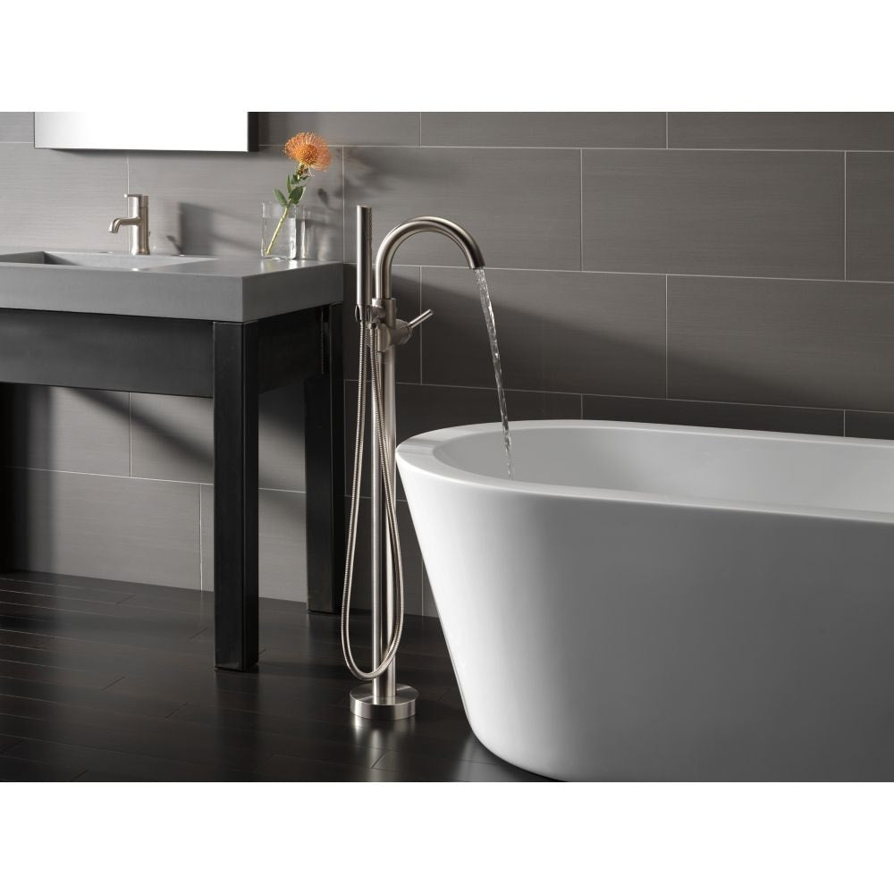 Robinet de lavabo de salle de bain à poignée unique à trou unique Trinsic à montage sur pont, débit standard, pop-up en métal en acier inoxydable