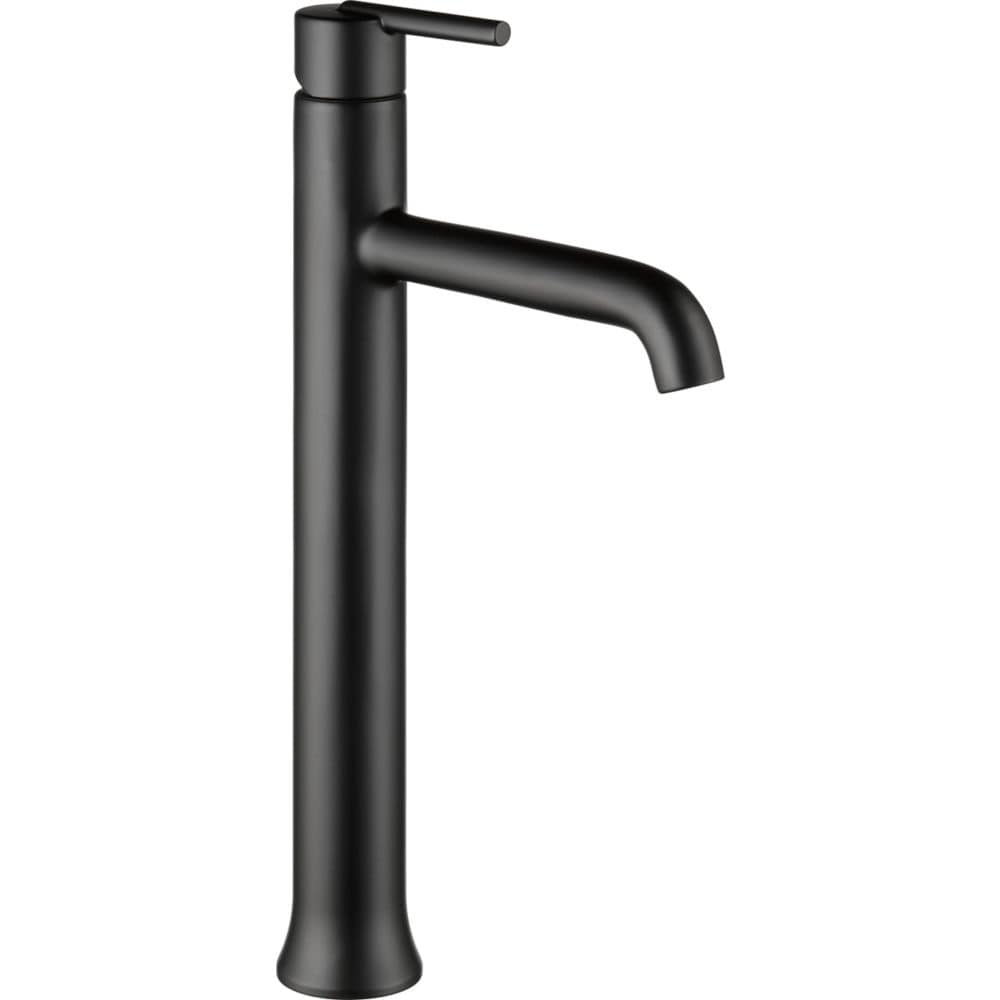 Robinet de lavabo de salle de bain à poignée unique et trou unique Trinsic à montage sur pont, débit standard, noir mat