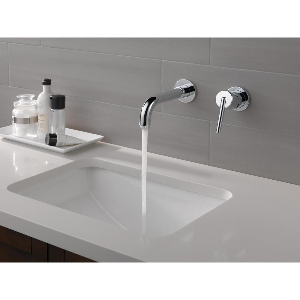 Garniture de robinet de lavabo de salle de bain à poignée unique et à montage mural Trinsic, chrome (robinet vendu séparément)