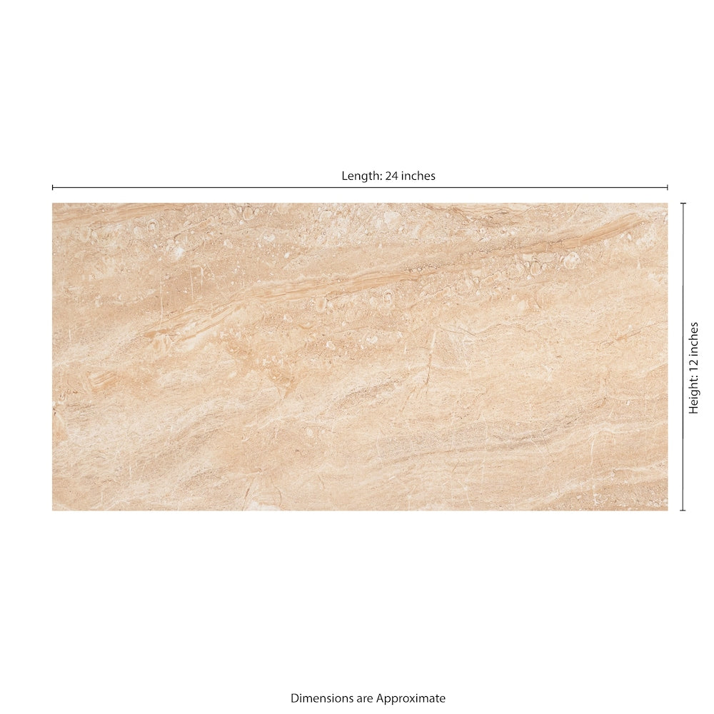 Aria Oro 12-inch x 24-inch Polished Porcelain Floor and Wall Tile (16 sq.ft. / Case)