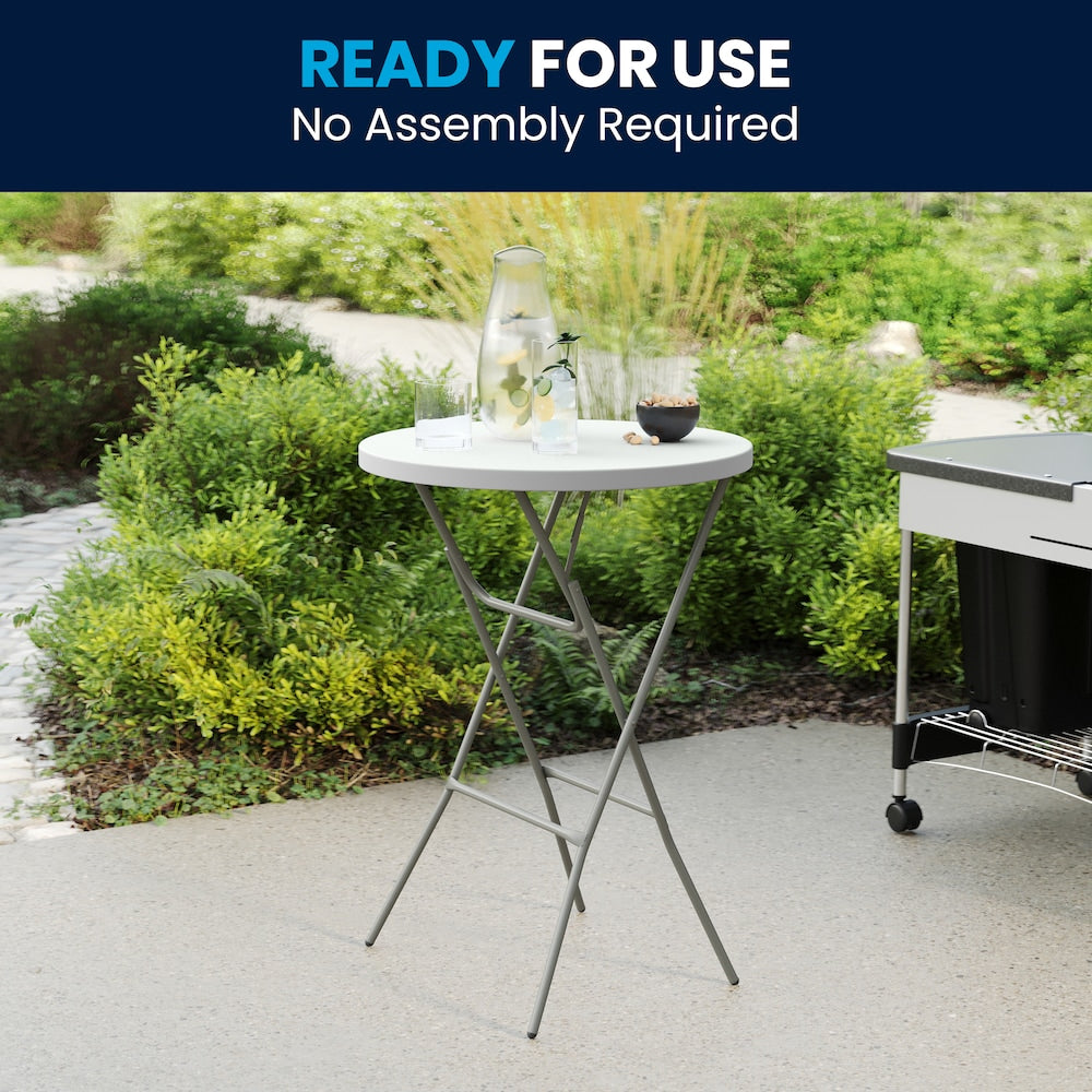 32-inch Dia. Round Plastic Folding Bar Table
