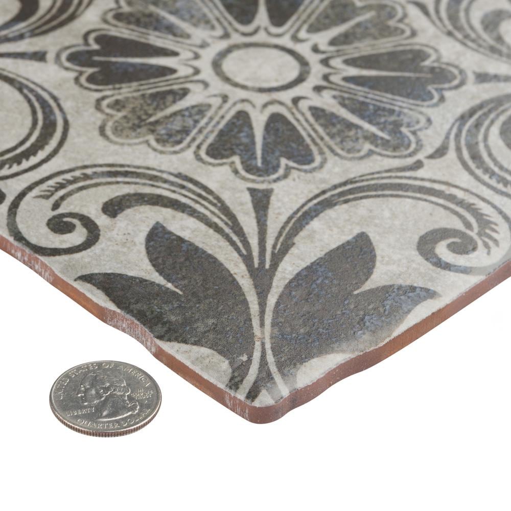 Carreaux de sol et de mur en céramique Costa Cendra Decor Dahlia de 7 3/4 po x 7 3/4 po (11,11 pi2/boîte)