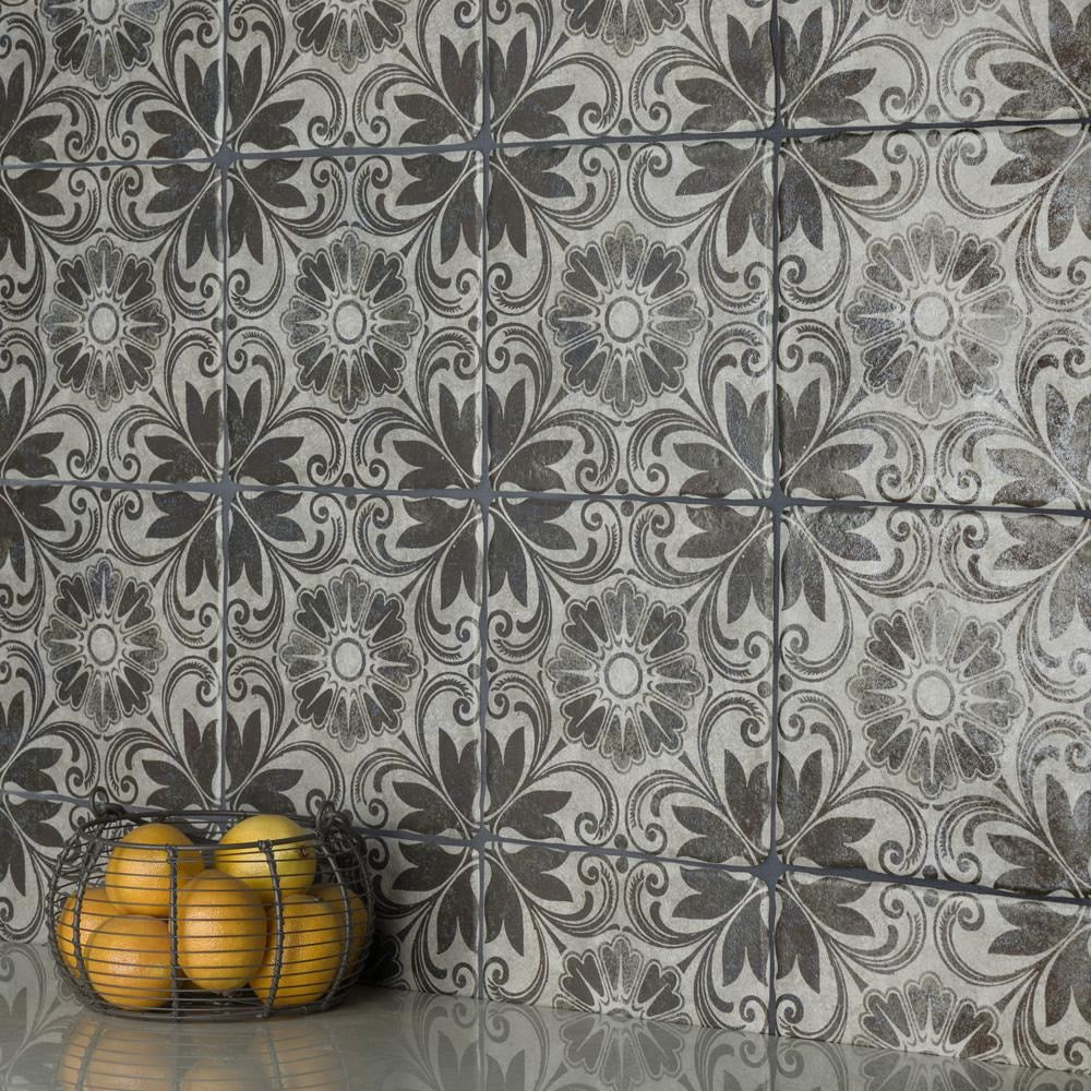 Carreaux de sol et de mur en céramique Costa Cendra Decor Dahlia de 7 3/4 po x 7 3/4 po (11,11 pi2/boîte)